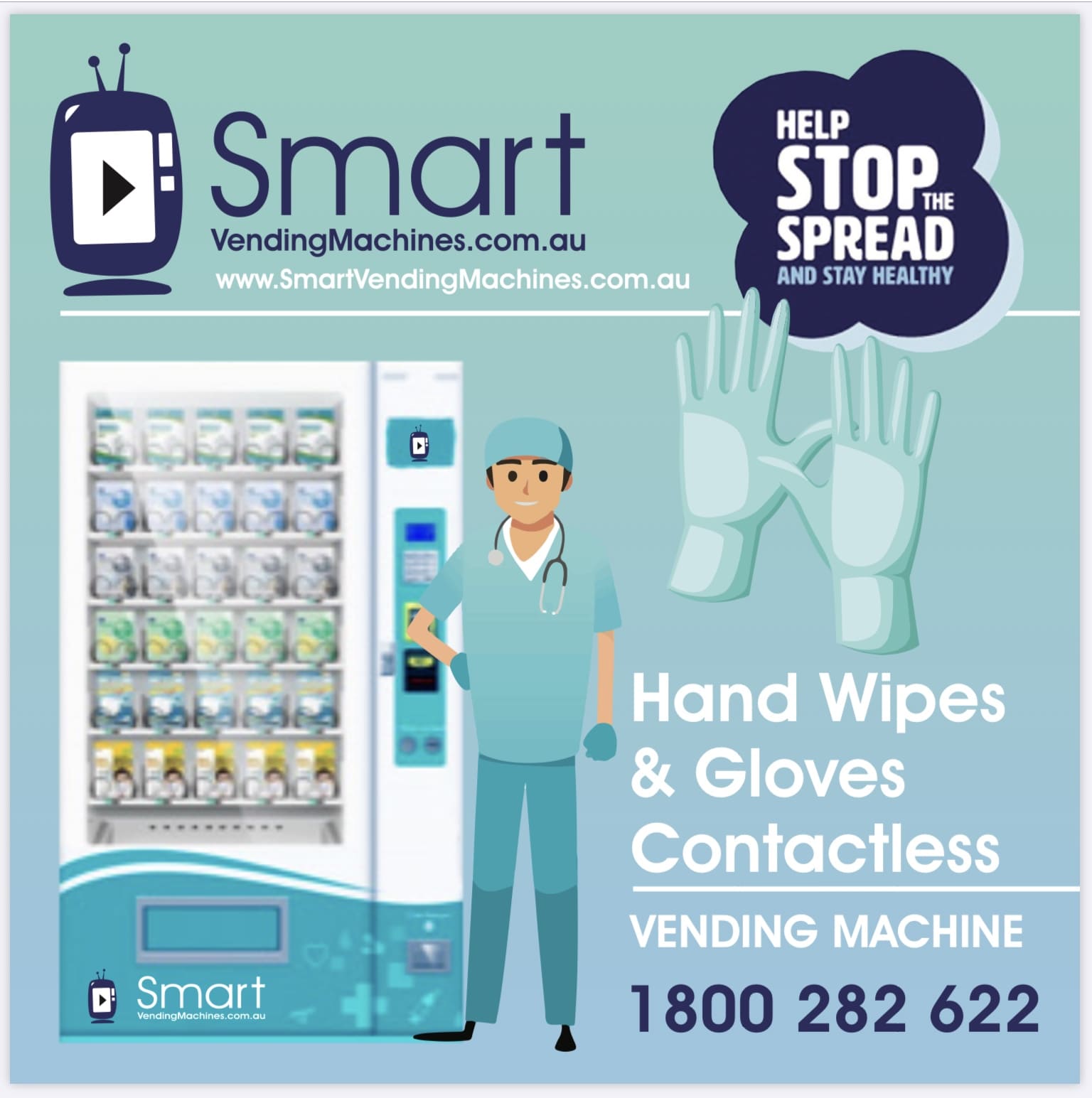 Contactless Gloves and Hand Wipes Vending Machine